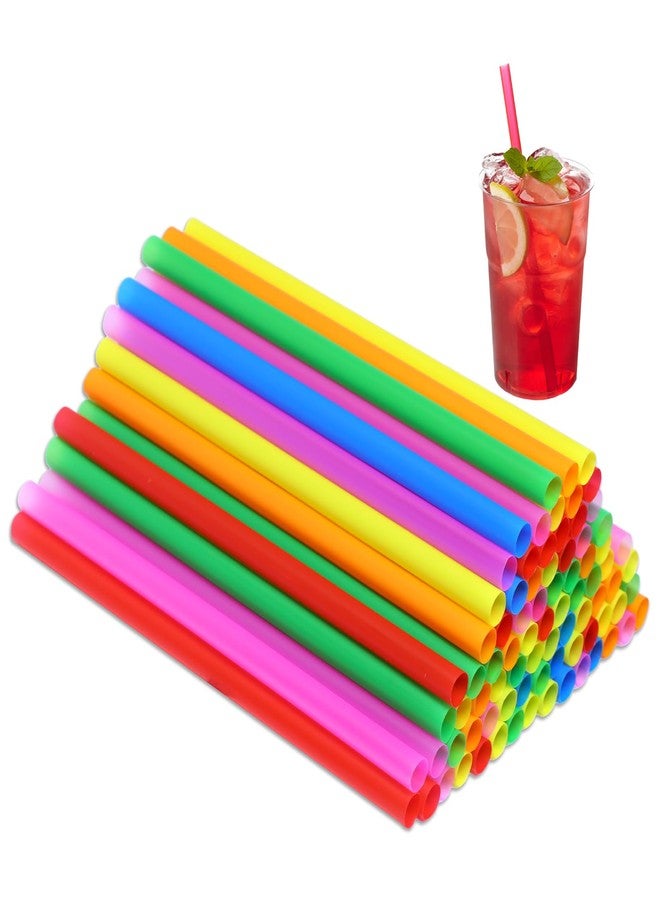 Gabrella 100 Pcs Extra Large Colorful Drinking Straws, 0.47" Diameter X8.3" Long Plastic Disposable Boba Straws, Jumbo Wide-Mouthed Milkshake Straw - Image 1